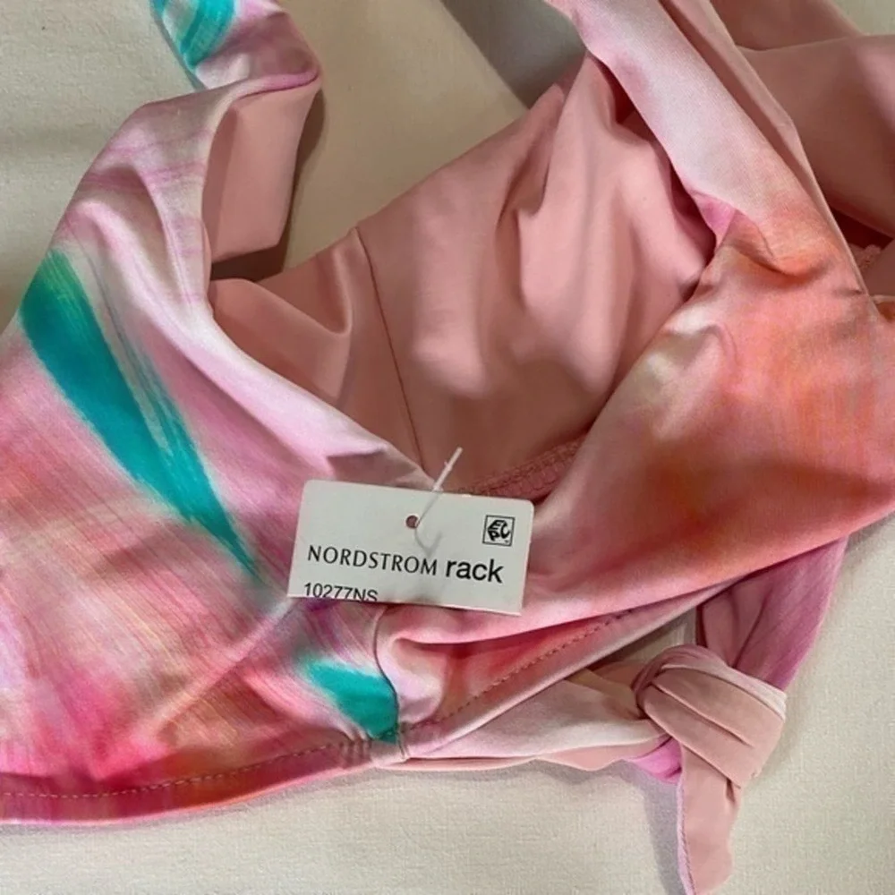 Frankie’s‎ Bikinis Rare Kendall Trippy Multicolor Tie Shoulder Bikini Swim Top S